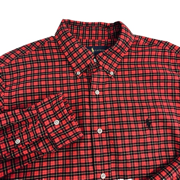 Ralph Lauren Other - Ralph Lauren Red Black Plaid Button Down Shirt Men's L Cotton Long Sleeve Large
